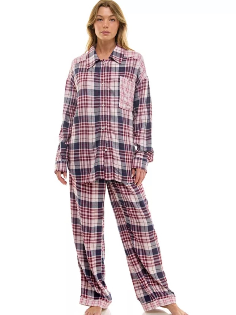 NWT Roudelain Women's 2-Piece Color Blocked Pajama Set